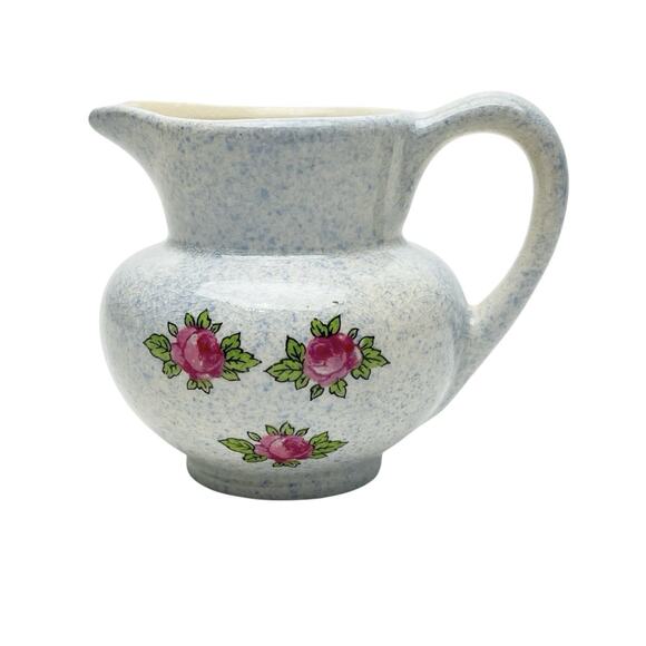 Vintage Mini Creamer And Bowl Lancaster Sandland Pink Flowers Hanley England - Picture 6 of 16